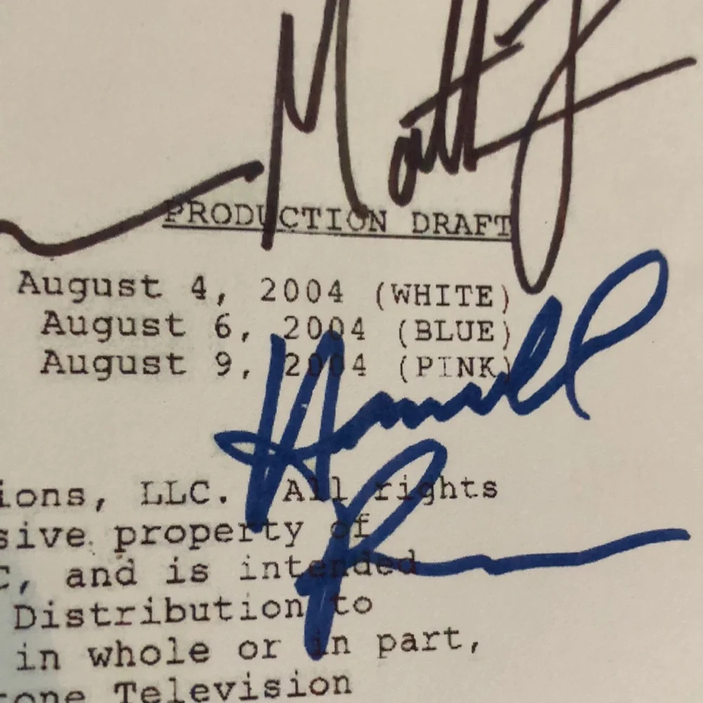 LOST Season 1 Episode 5 White Rabbit SCRIPT date 10/20/04 reproduced signed copy